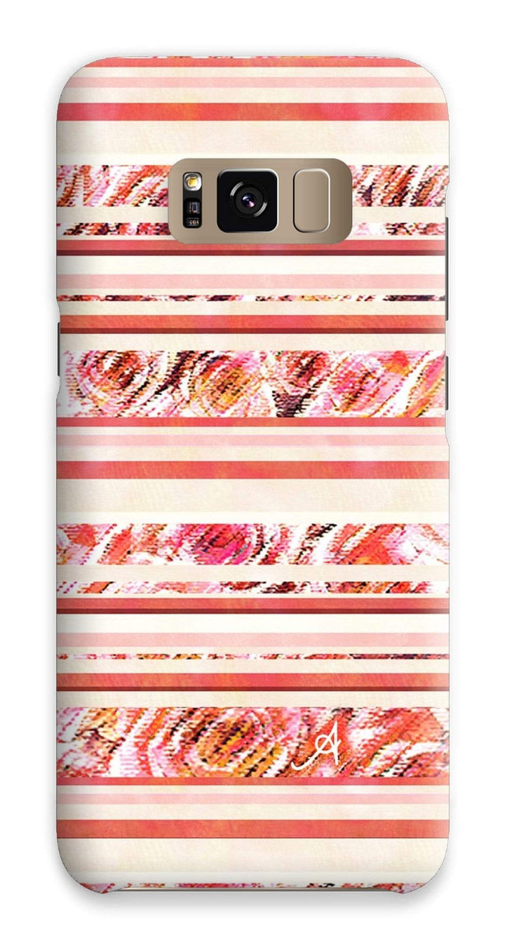Phone & Tablet Cases Samsung S8 / Snap / Gloss Textured Roses Stripe Coral Amanya Design Phone Case Prodigi