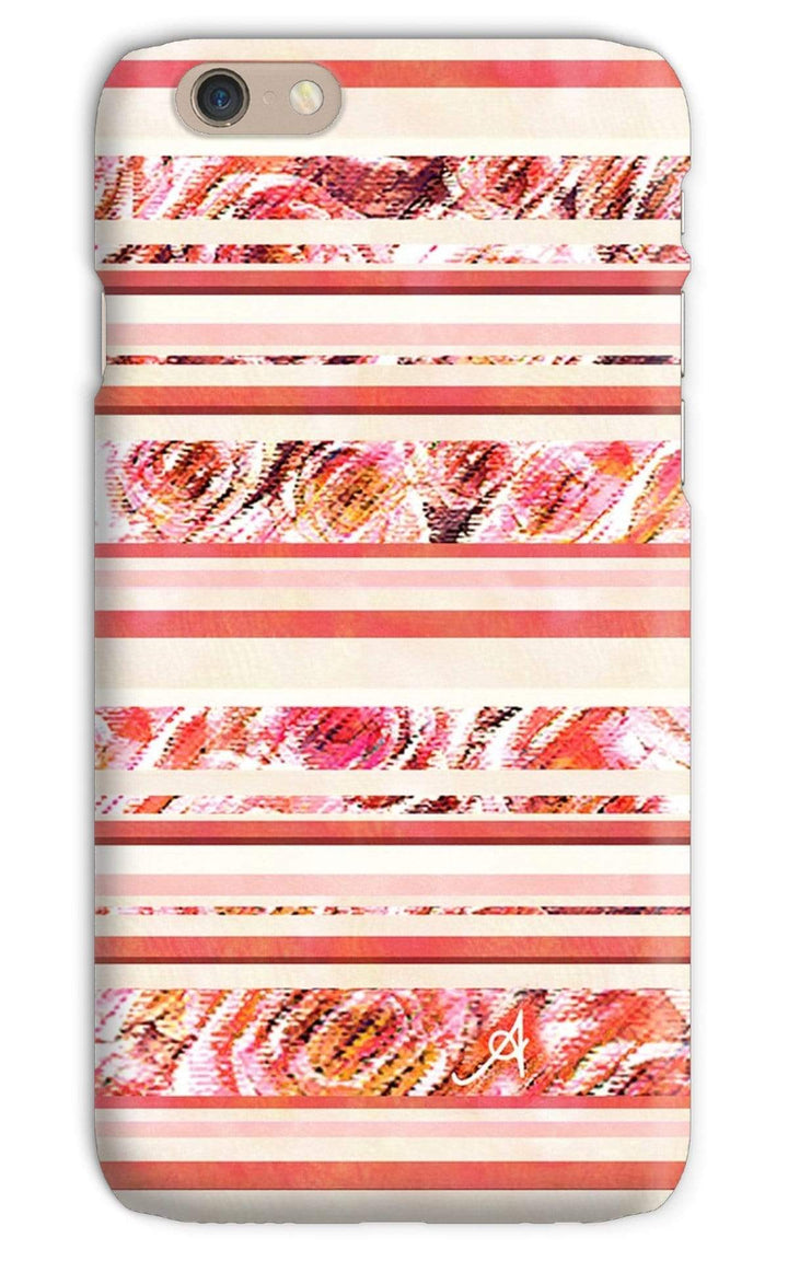 Phone & Tablet Cases iPhone 6s / Snap / Gloss Textured Roses Stripe Coral Amanya Design Phone Case Prodigi