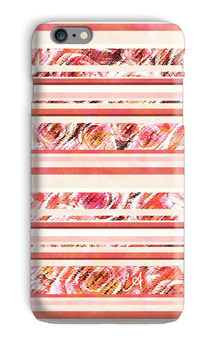 Phone & Tablet Cases iPhone 6 Plus / Snap / Gloss Textured Roses Stripe Coral Amanya Design Phone Case Prodigi