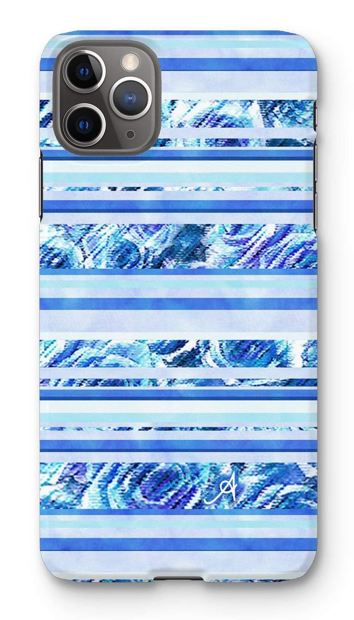 Phone & Tablet Cases iPhone 11 Pro Max / Snap / Gloss Textured Roses Stripe Cornflower Amanya Design Phone Case Prodigi
