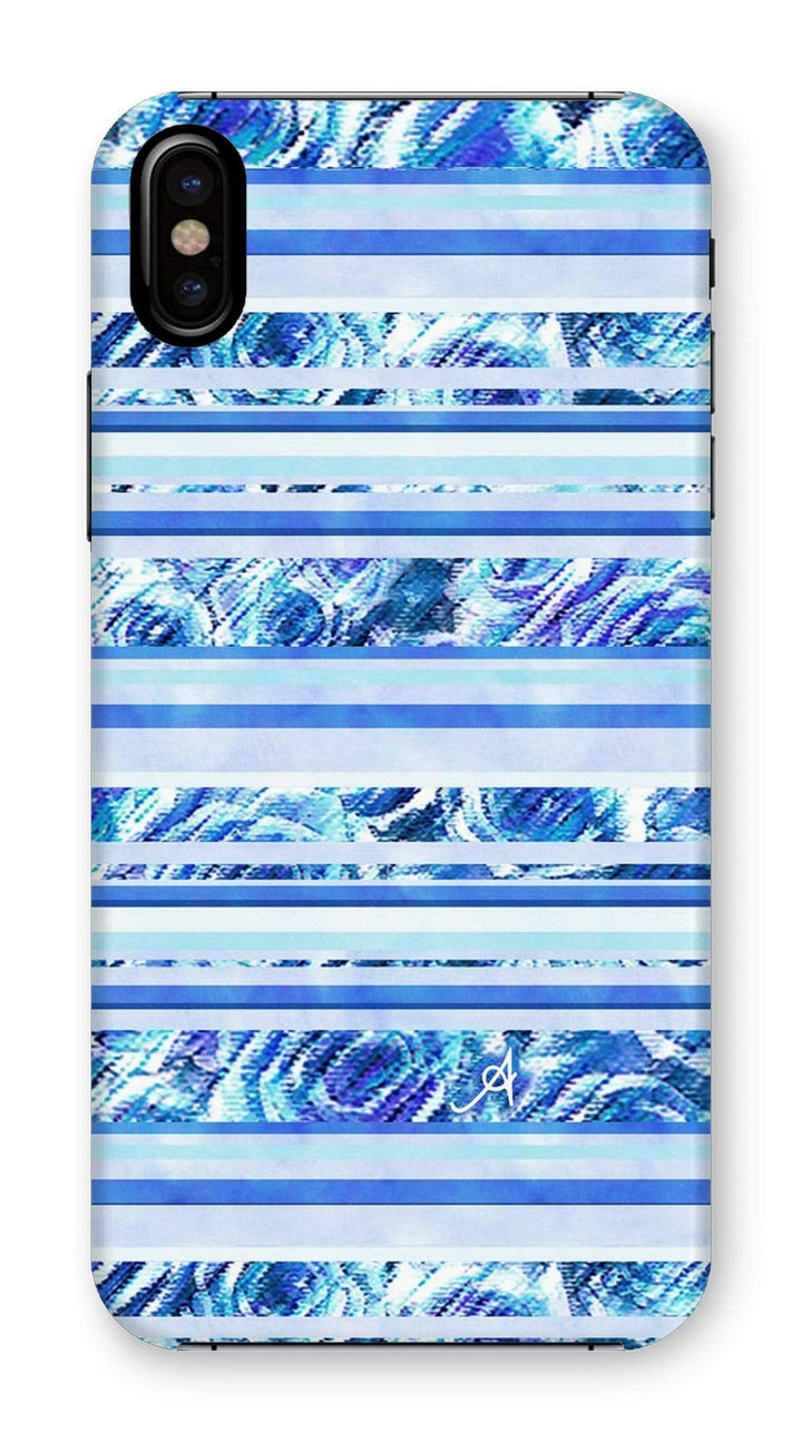 Phone & Tablet Cases iPhone XS / Snap / Gloss Textured Roses Stripe Cornflower Amanya Design Phone Case Prodigi