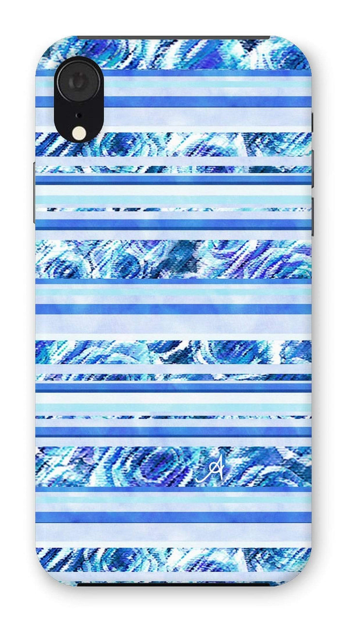 Phone & Tablet Cases iPhone XR / Snap / Gloss Textured Roses Stripe Cornflower Amanya Design Phone Case Prodigi