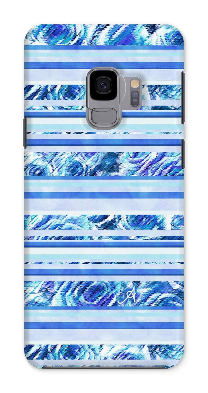 Phone & Tablet Cases Samsung Galaxy S9 / Snap / Gloss Textured Roses Stripe Cornflower Amanya Design Phone Case Prodigi