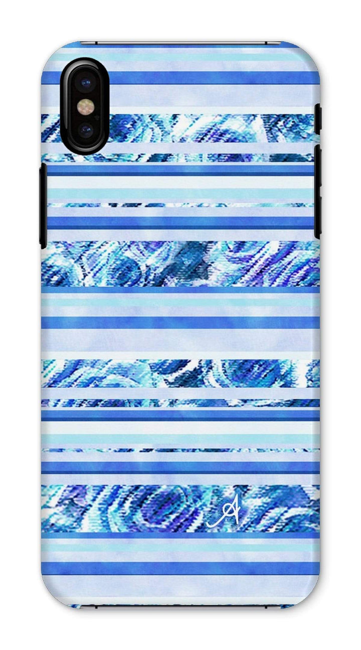 Phone & Tablet Cases iPhone X / Snap / Gloss Textured Roses Stripe Cornflower Amanya Design Phone Case Prodigi