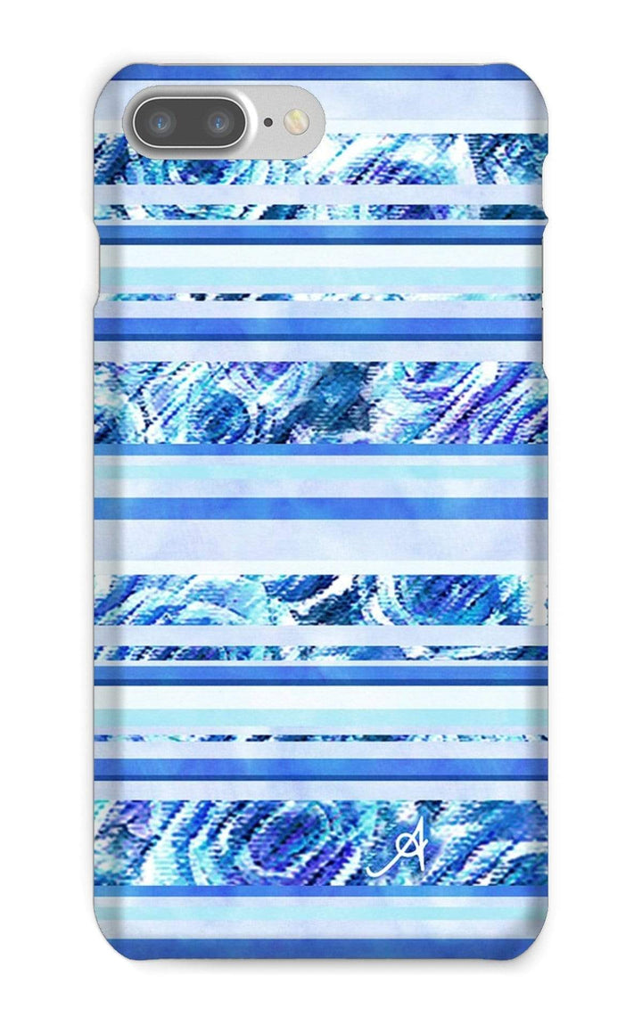 Phone & Tablet Cases iPhone 8 Plus / Snap / Gloss Textured Roses Stripe Cornflower Amanya Design Phone Case Prodigi