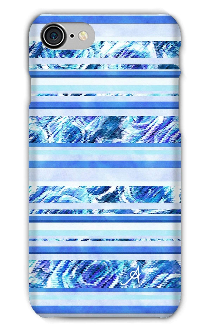 Phone & Tablet Cases iPhone 8 / Snap / Gloss Textured Roses Stripe Cornflower Amanya Design Phone Case Prodigi