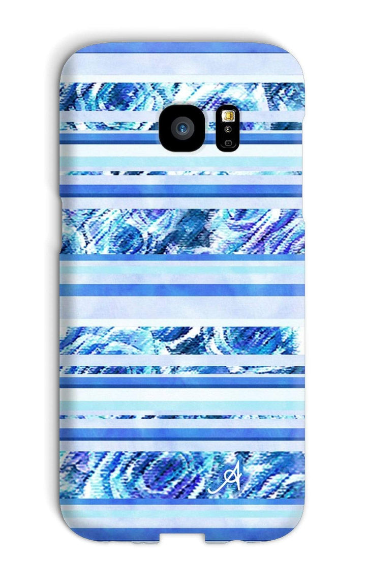 Phone & Tablet Cases Galaxy S7 Edge / Snap / Gloss Textured Roses Stripe Cornflower Amanya Design Phone Case Prodigi