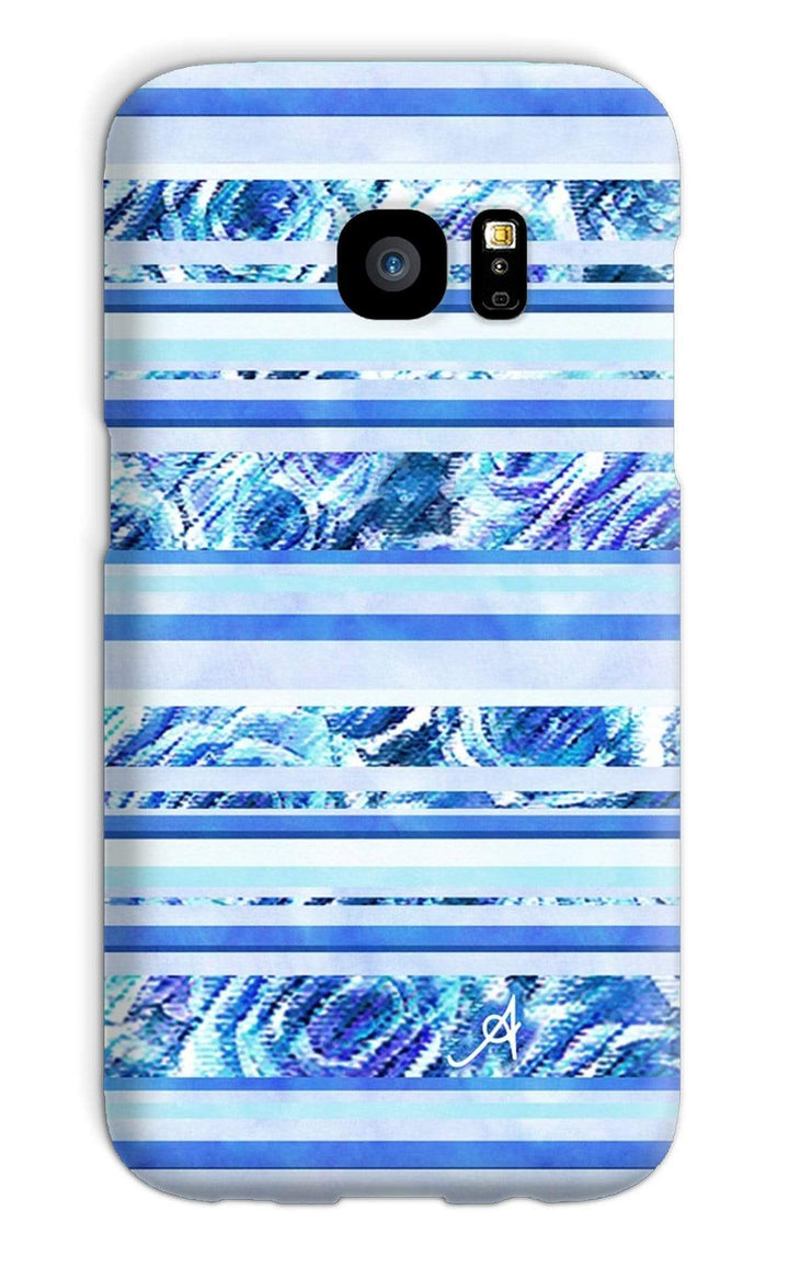Phone & Tablet Cases Galaxy S7 / Snap / Gloss Textured Roses Stripe Cornflower Amanya Design Phone Case Prodigi