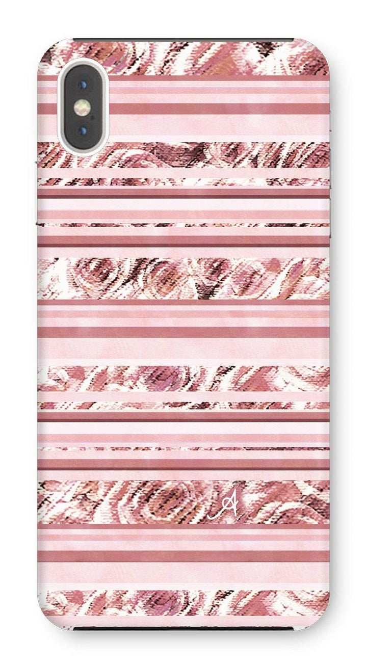 Phone & Tablet Cases iPhone XS Max / Snap / Gloss Textured Roses Stripe Dusky Pink Amanya Design Phone Case Prodigi