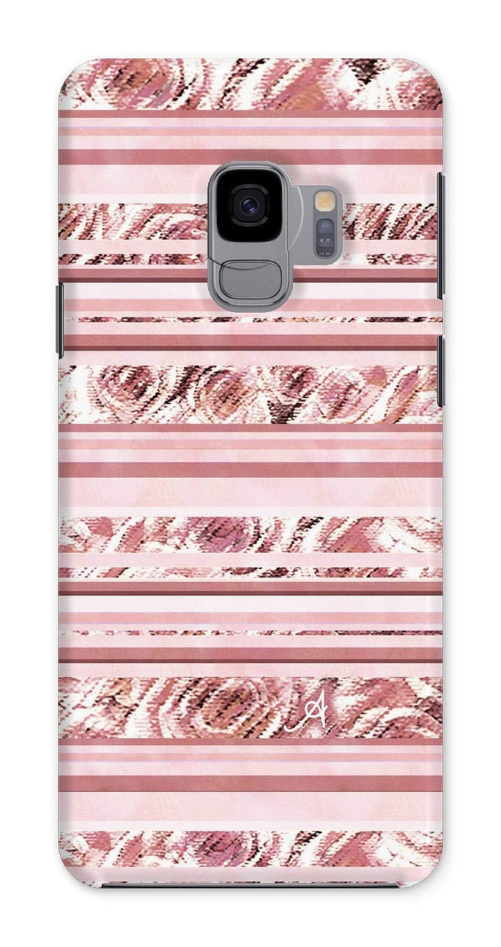 Phone & Tablet Cases Samsung Galaxy S9 / Snap / Gloss Textured Roses Stripe Dusky Pink Amanya Design Phone Case Prodigi