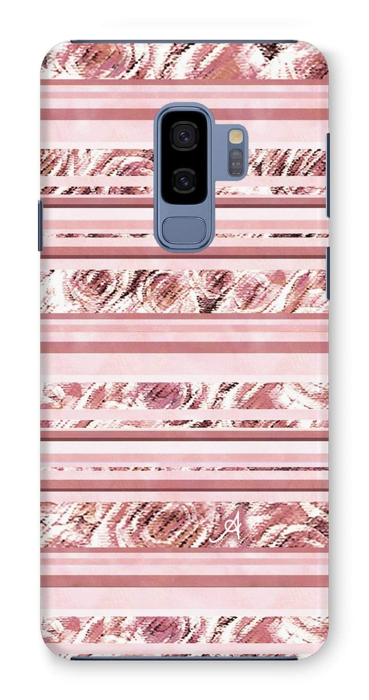 Phone & Tablet Cases Samsung Galaxy S9+ / Snap / Gloss Textured Roses Stripe Dusky Pink Amanya Design Phone Case Prodigi