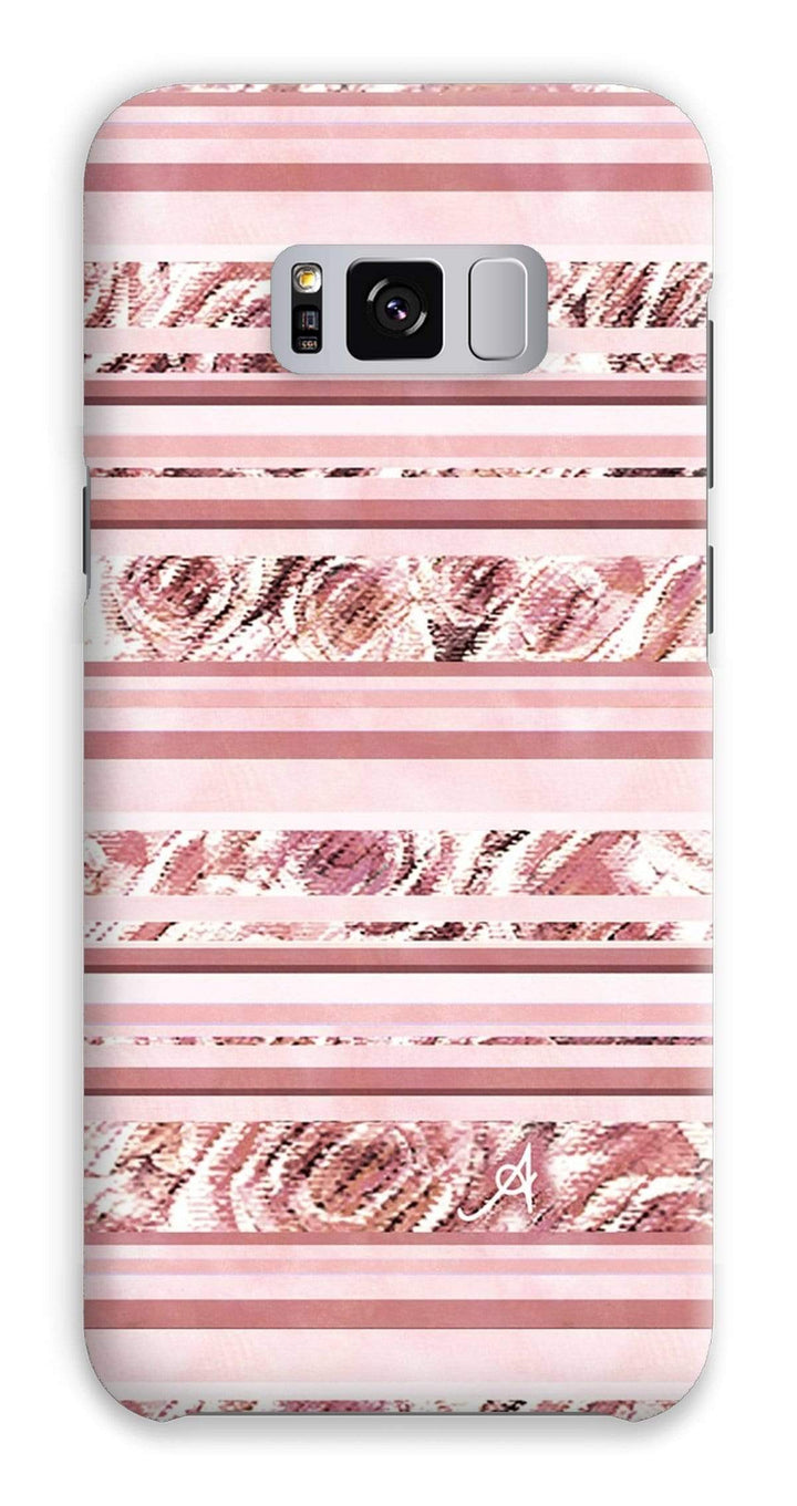 Phone & Tablet Cases Samsung S8 Plus / Snap / Gloss Textured Roses Stripe Dusky Pink Amanya Design Phone Case Prodigi