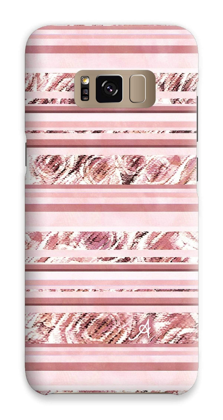 Phone & Tablet Cases Samsung S8 / Snap / Gloss Textured Roses Stripe Dusky Pink Amanya Design Phone Case Prodigi