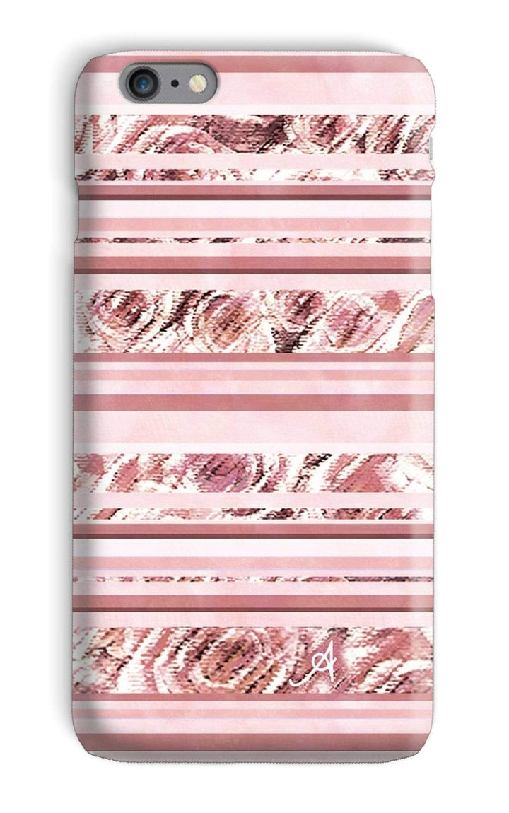 Phone & Tablet Cases iPhone 6s Plus / Snap / Gloss Textured Roses Stripe Dusky Pink Amanya Design Phone Case Prodigi