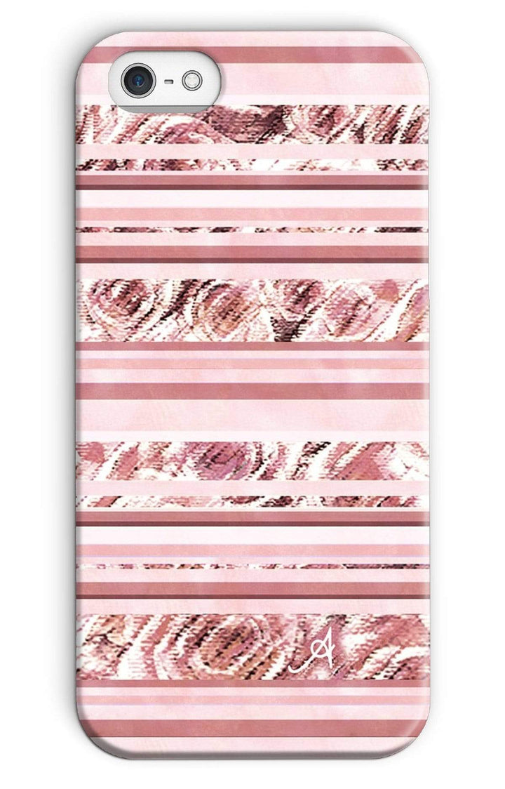 Phone & Tablet Cases iPhone 5/5s / Snap / Gloss Textured Roses Stripe Dusky Pink Amanya Design Phone Case Prodigi