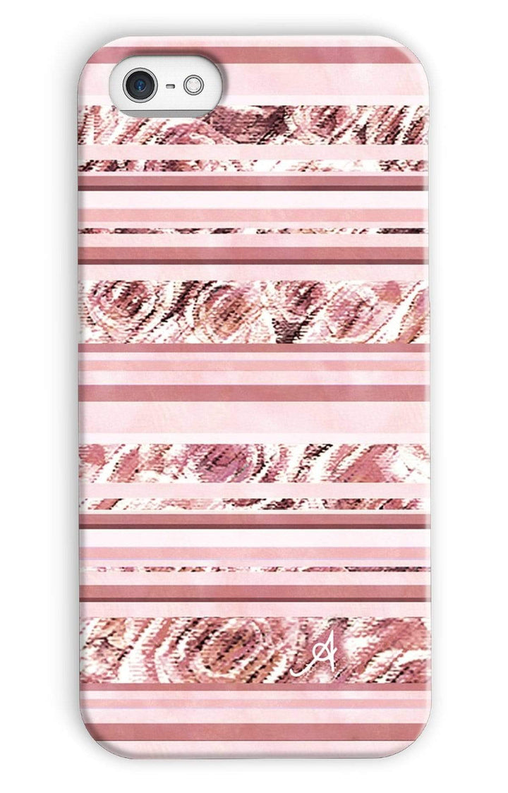 Phone & Tablet Cases iPhone 5c / Snap / Gloss Textured Roses Stripe Dusky Pink Amanya Design Phone Case Prodigi