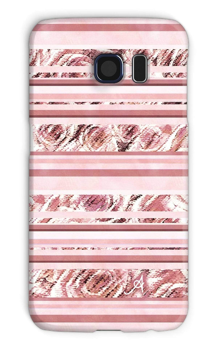 Phone & Tablet Cases Galaxy S6 / Snap / Gloss Textured Roses Stripe Dusky Pink Amanya Design Phone Case Prodigi