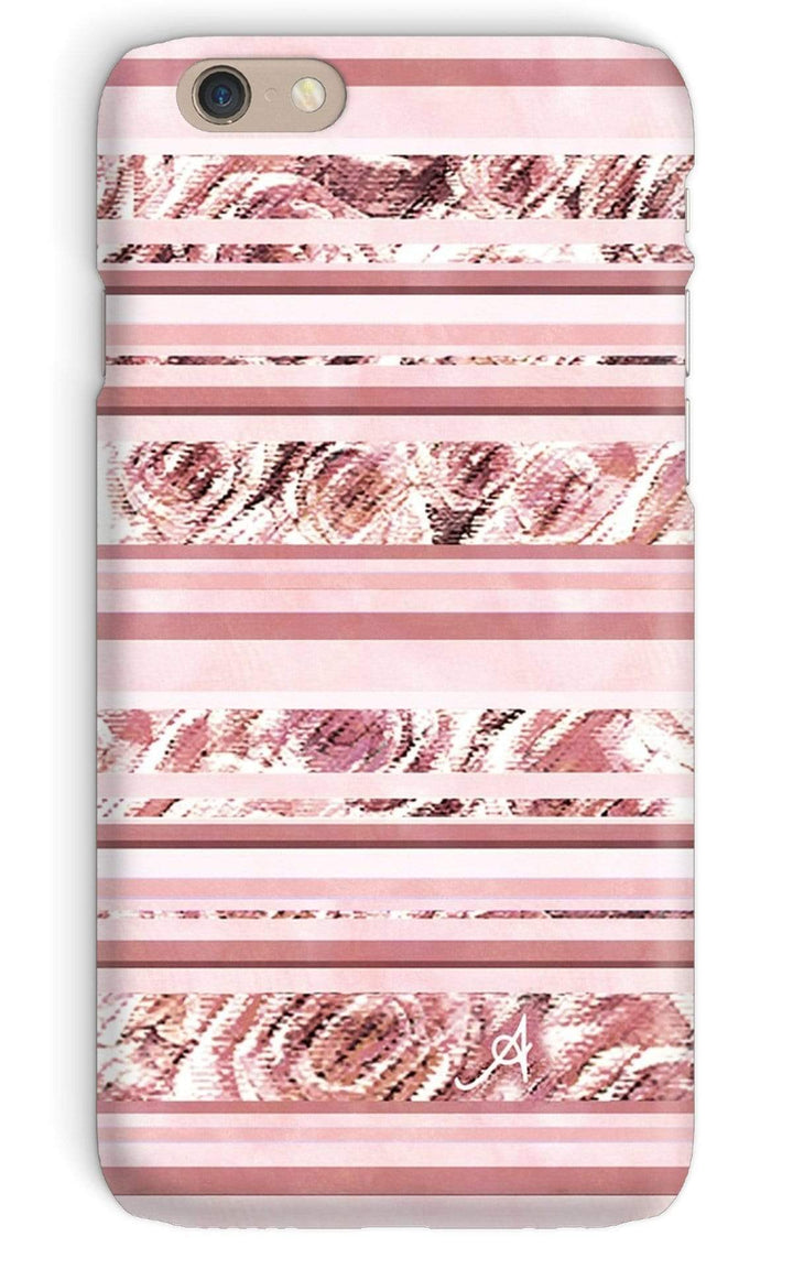 Phone & Tablet Cases iPhone 6 / Snap / Gloss Textured Roses Stripe Dusky Pink Amanya Design Phone Case Prodigi
