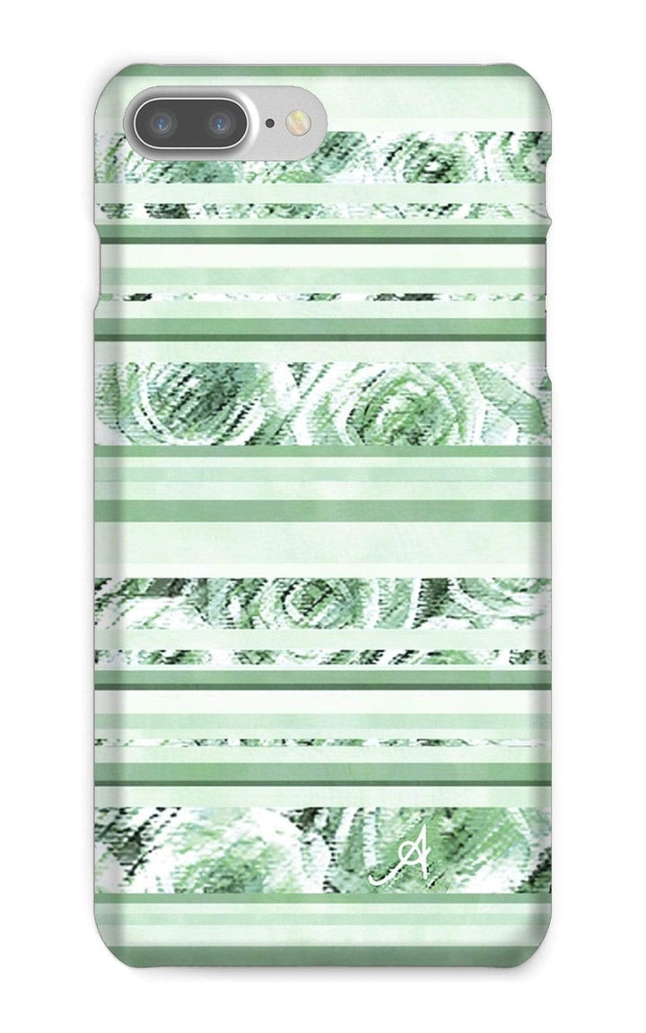 Phone & Tablet Cases iPhone 8 Plus / Snap / Gloss Textured Roses Stripe Mint Amanya Design Phone Case Prodigi