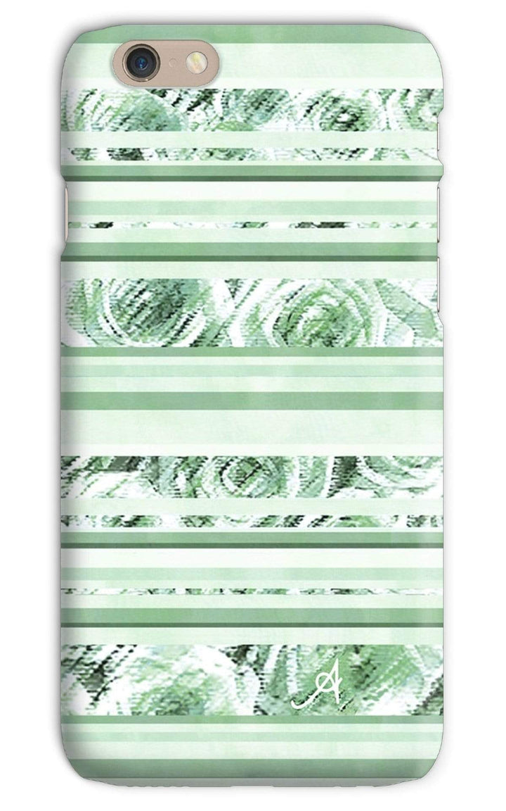 Phone & Tablet Cases iPhone 6s / Snap / Gloss Textured Roses Stripe Mint Amanya Design Phone Case Prodigi