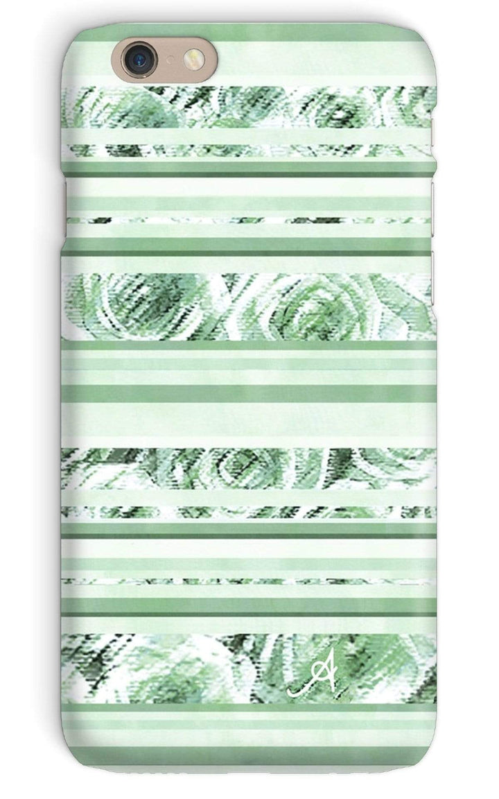 Phone & Tablet Cases iPhone 6 / Snap / Gloss Textured Roses Stripe Mint Amanya Design Phone Case Prodigi
