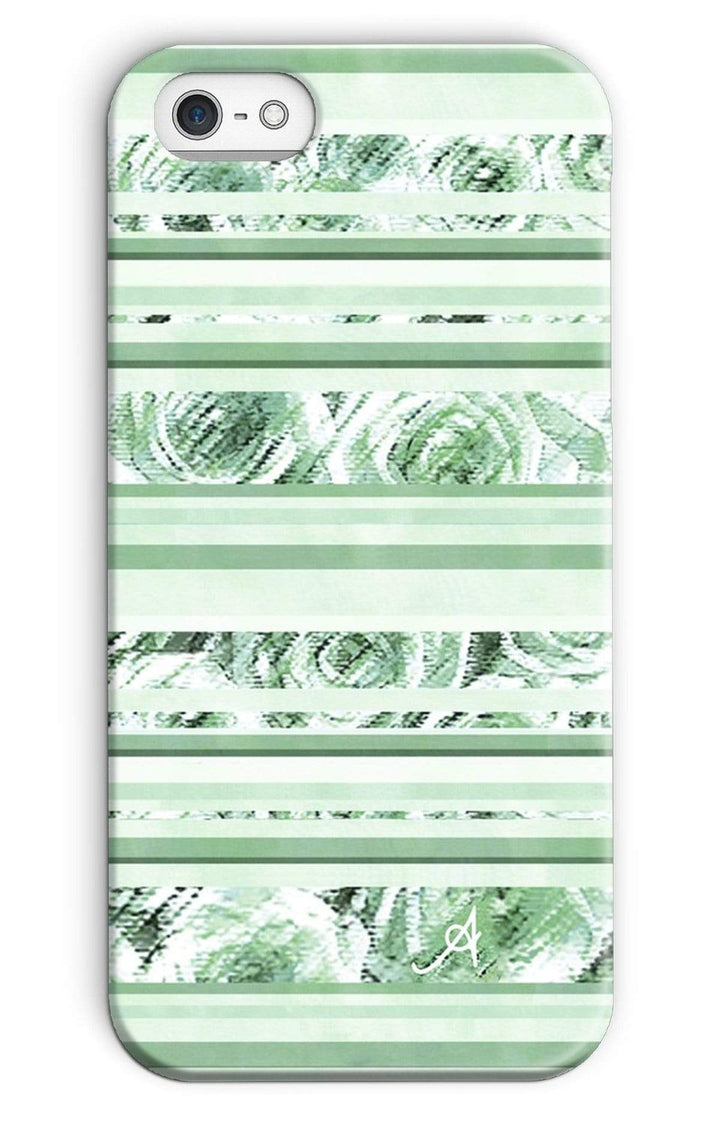 Phone & Tablet Cases iPhone SE / Snap / Gloss Textured Roses Stripe Mint Amanya Design Phone Case Prodigi