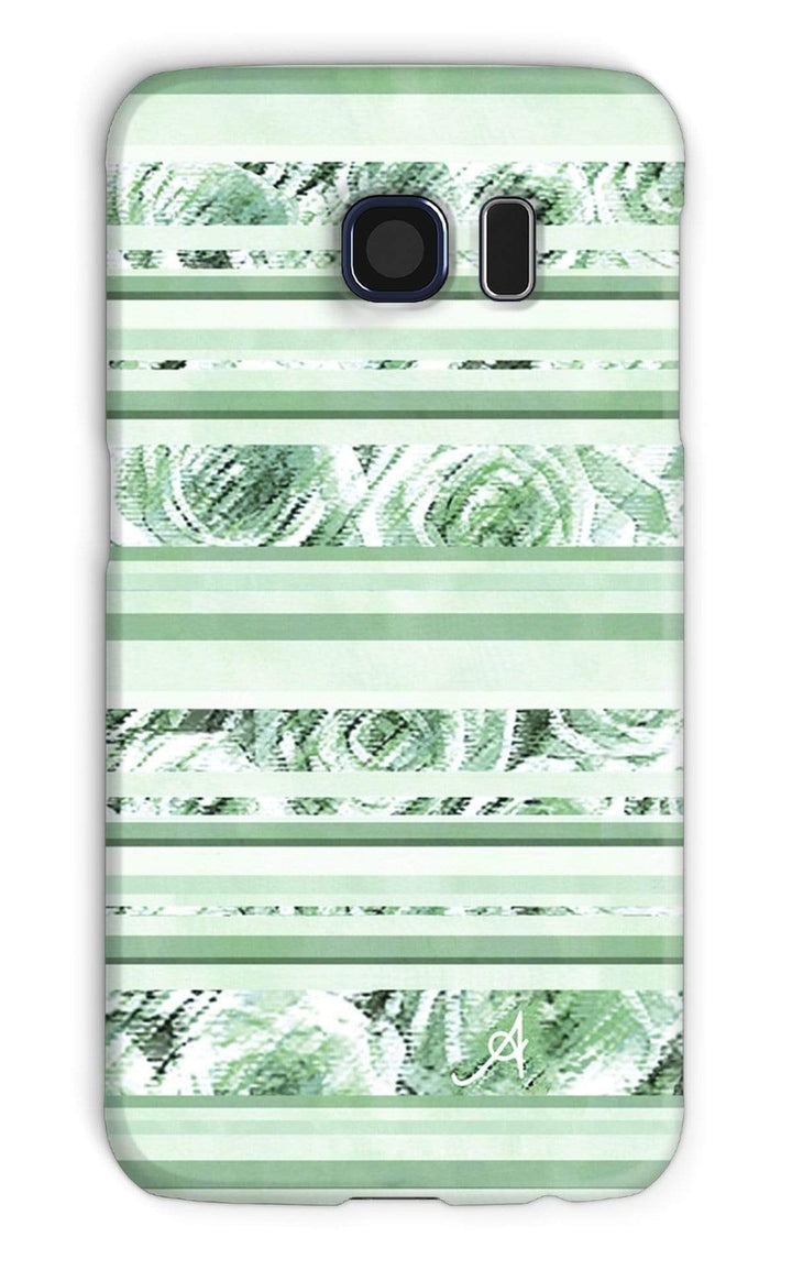 Phone & Tablet Cases Galaxy S6 / Snap / Gloss Textured Roses Stripe Mint Amanya Design Phone Case Prodigi