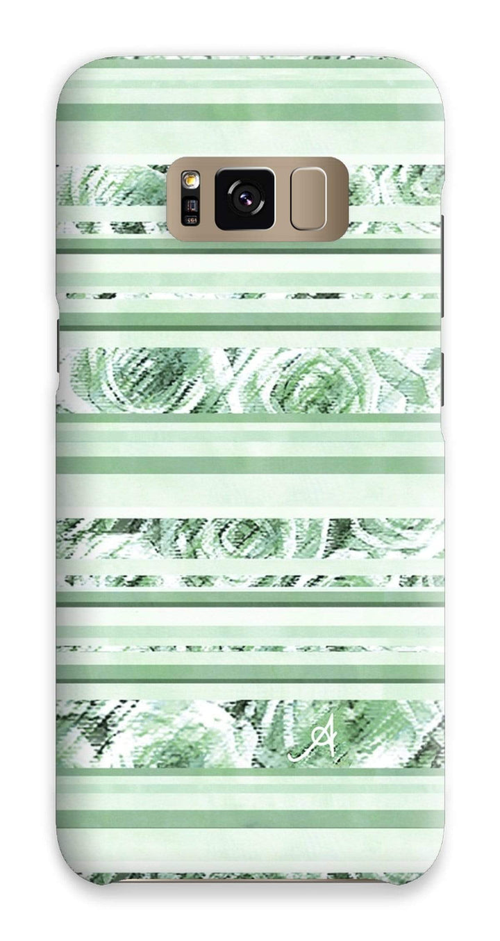 Phone & Tablet Cases Samsung S8 / Snap / Gloss Textured Roses Stripe Mint Amanya Design Phone Case Prodigi