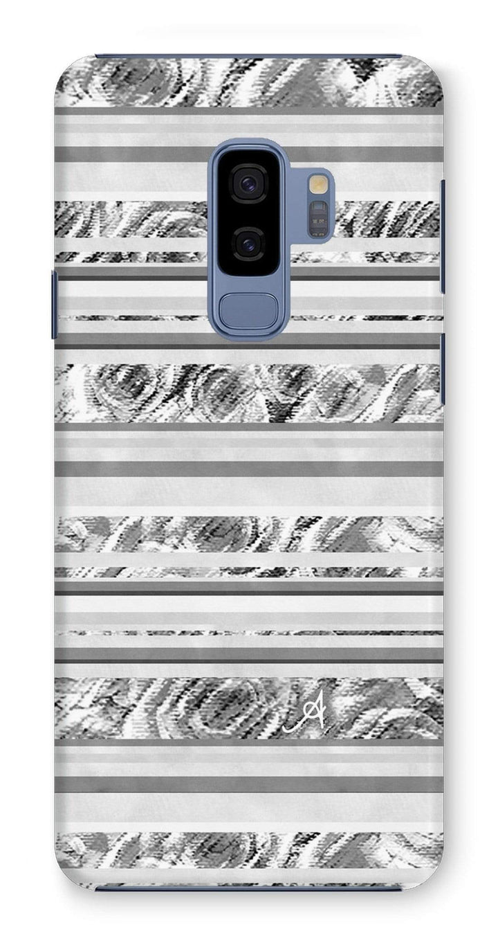 Phone & Tablet Cases Samsung Galaxy S9+ / Snap / Gloss Textured Roses Stripe Monochrome Amanya Design Phone Case Prodigi