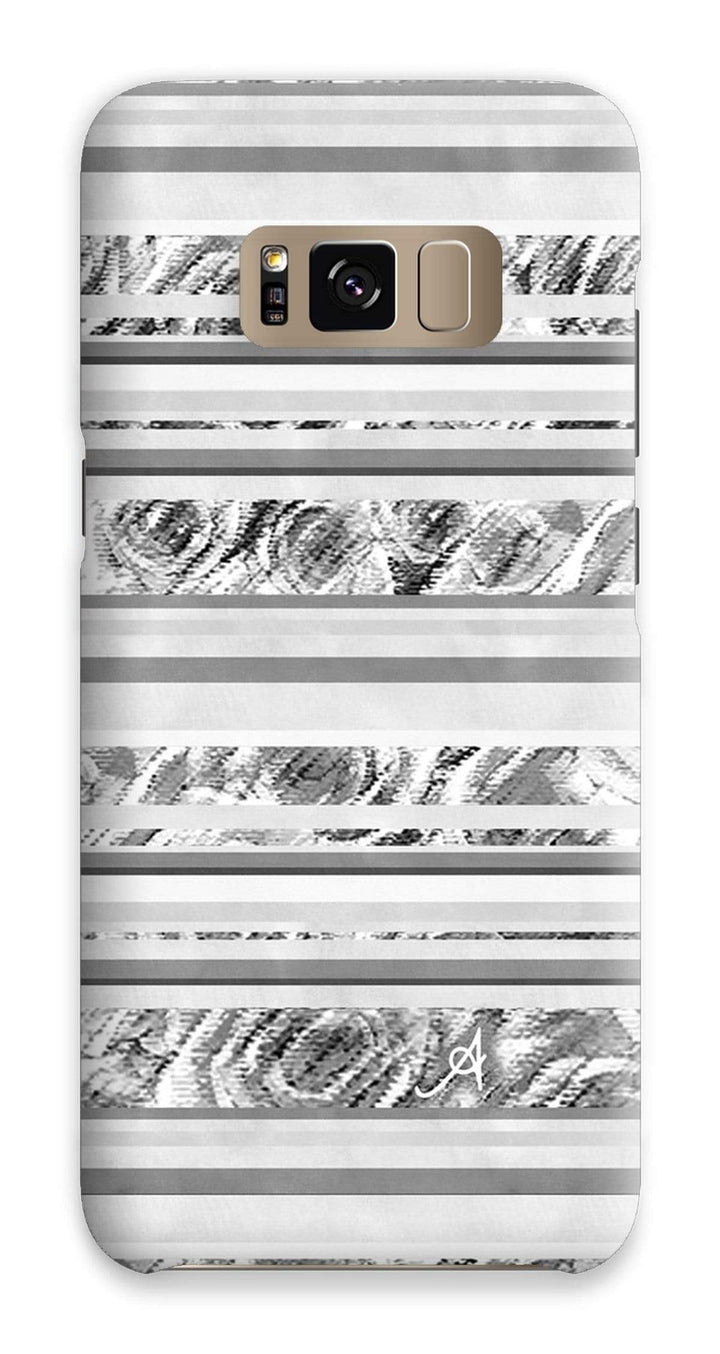 Phone & Tablet Cases Samsung S8 / Snap / Gloss Textured Roses Stripe Monochrome Amanya Design Phone Case Prodigi