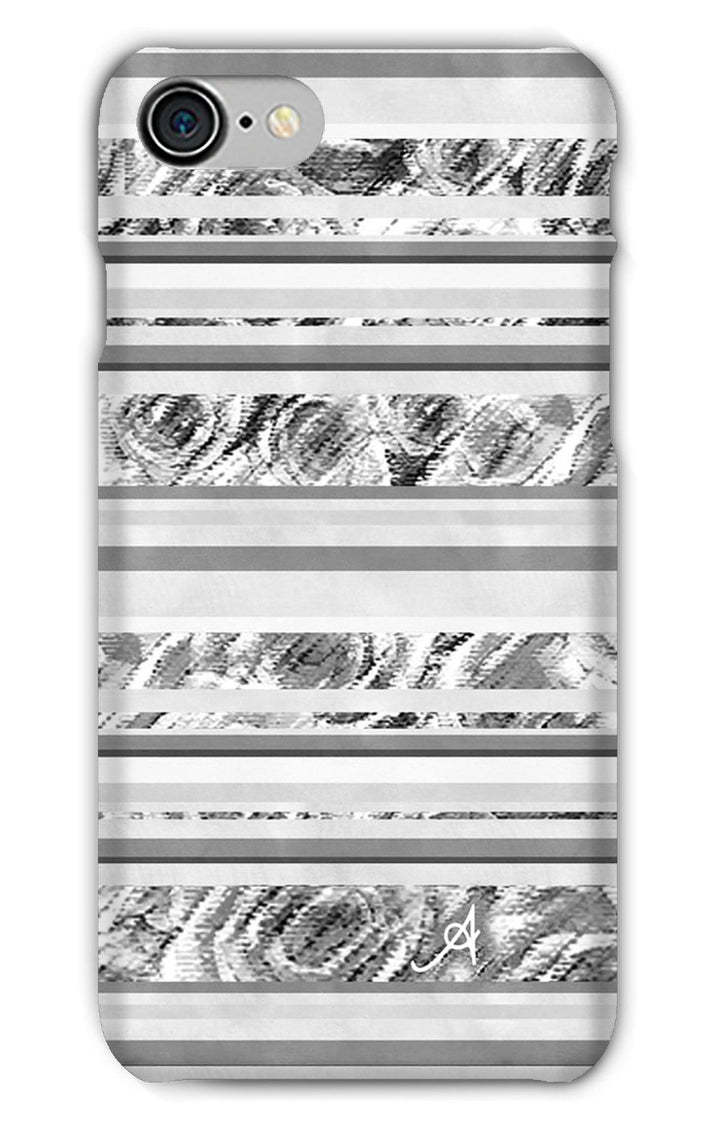 Phone & Tablet Cases iPhone 7 / Snap / Gloss Textured Roses Stripe Monochrome Amanya Design Phone Case Prodigi