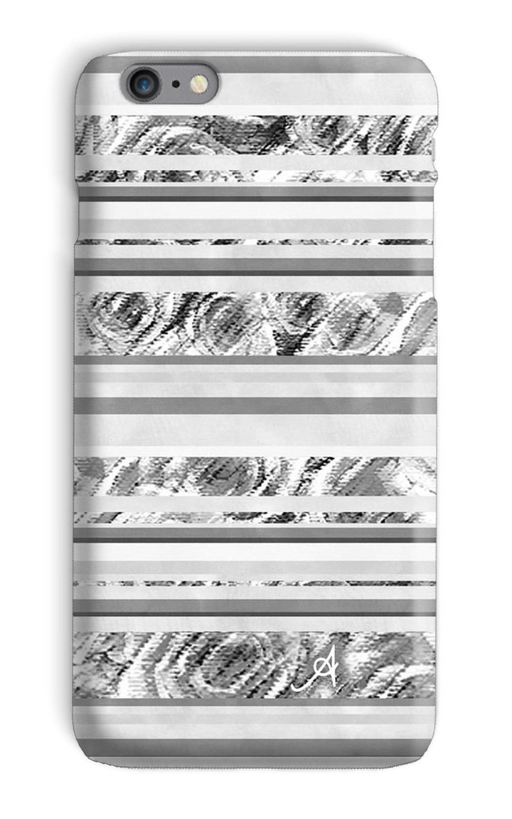 Phone & Tablet Cases iPhone 6s Plus / Snap / Gloss Textured Roses Stripe Monochrome Amanya Design Phone Case Prodigi