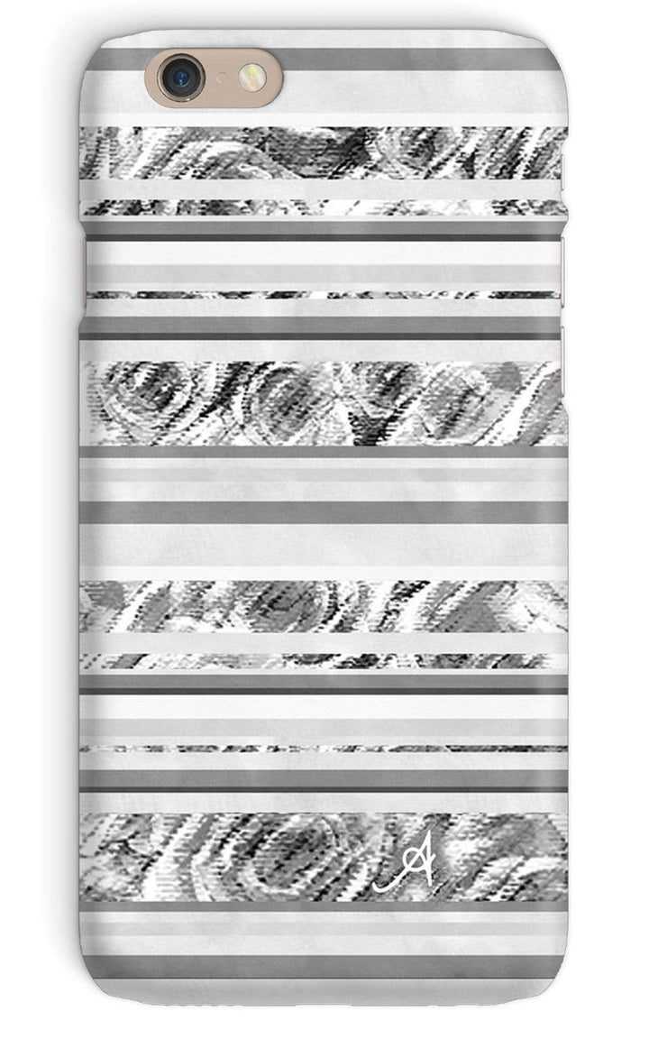 Phone & Tablet Cases iPhone 6 / Snap / Gloss Textured Roses Stripe Monochrome Amanya Design Phone Case Prodigi