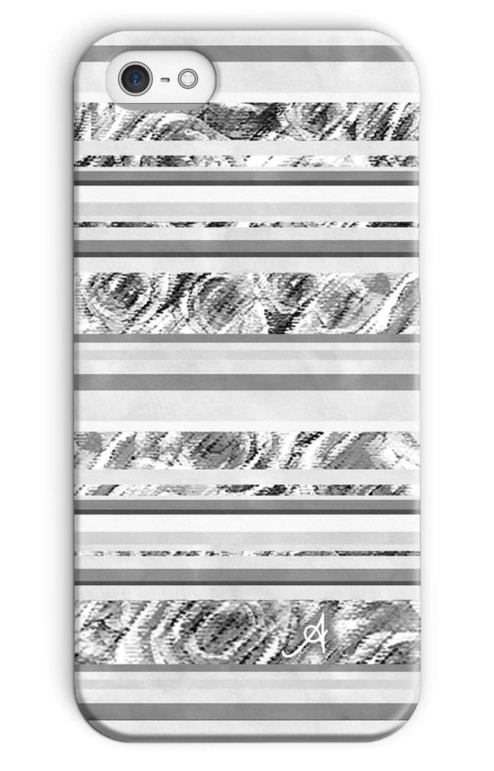 Phone & Tablet Cases iPhone 5/5s / Snap / Gloss Textured Roses Stripe Monochrome Amanya Design Phone Case Prodigi
