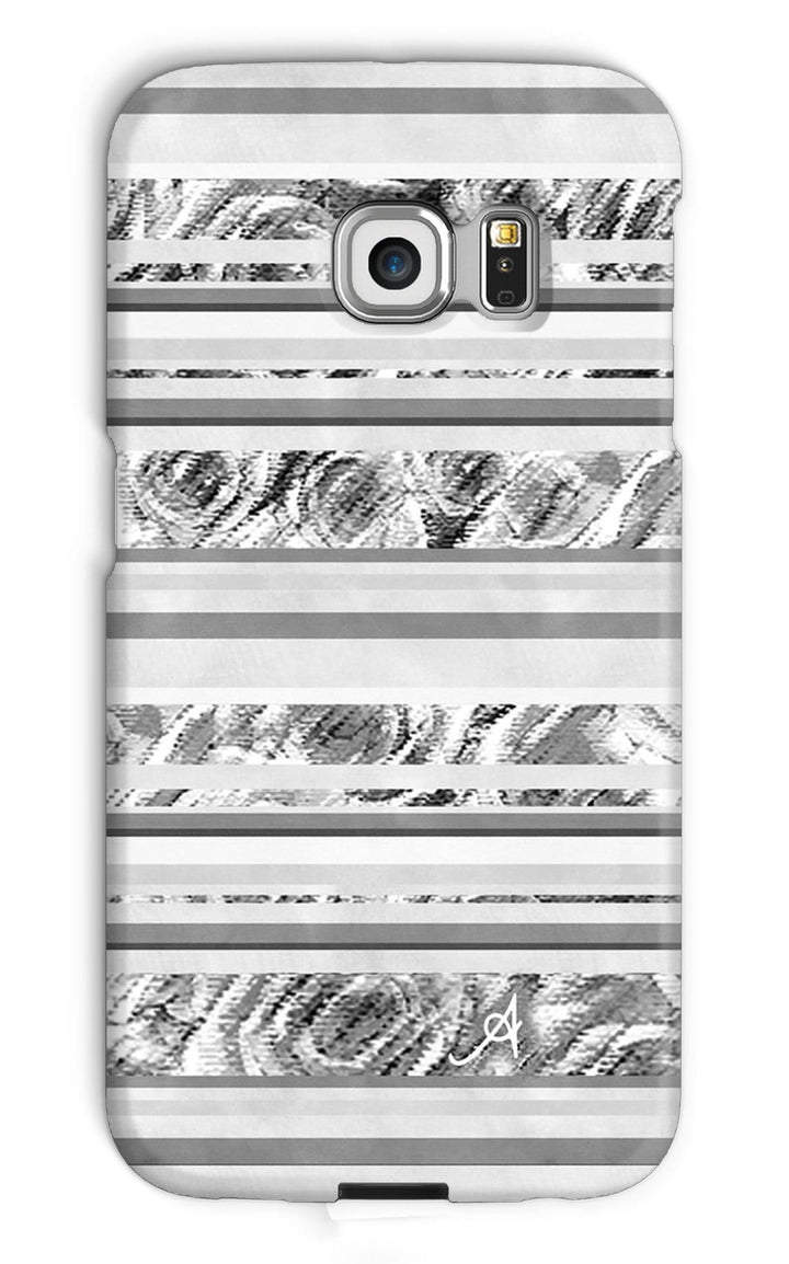 Phone & Tablet Cases Galaxy S6 Edge / Snap / Gloss Textured Roses Stripe Monochrome Amanya Design Phone Case Prodigi