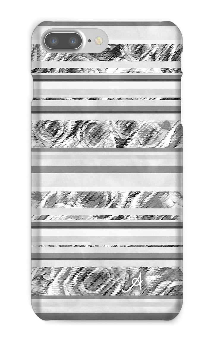 Phone & Tablet Cases iPhone 8 Plus / Snap / Gloss Textured Roses Stripe Monochrome Amanya Design Phone Case Prodigi