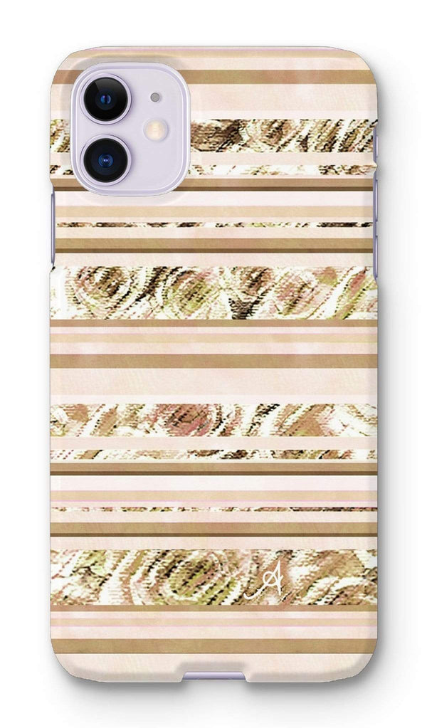 Phone & Tablet Cases iPhone 11 / Snap / Gloss Textured Roses Stripe Mushroom Amanya Design Phone Case Prodigi
