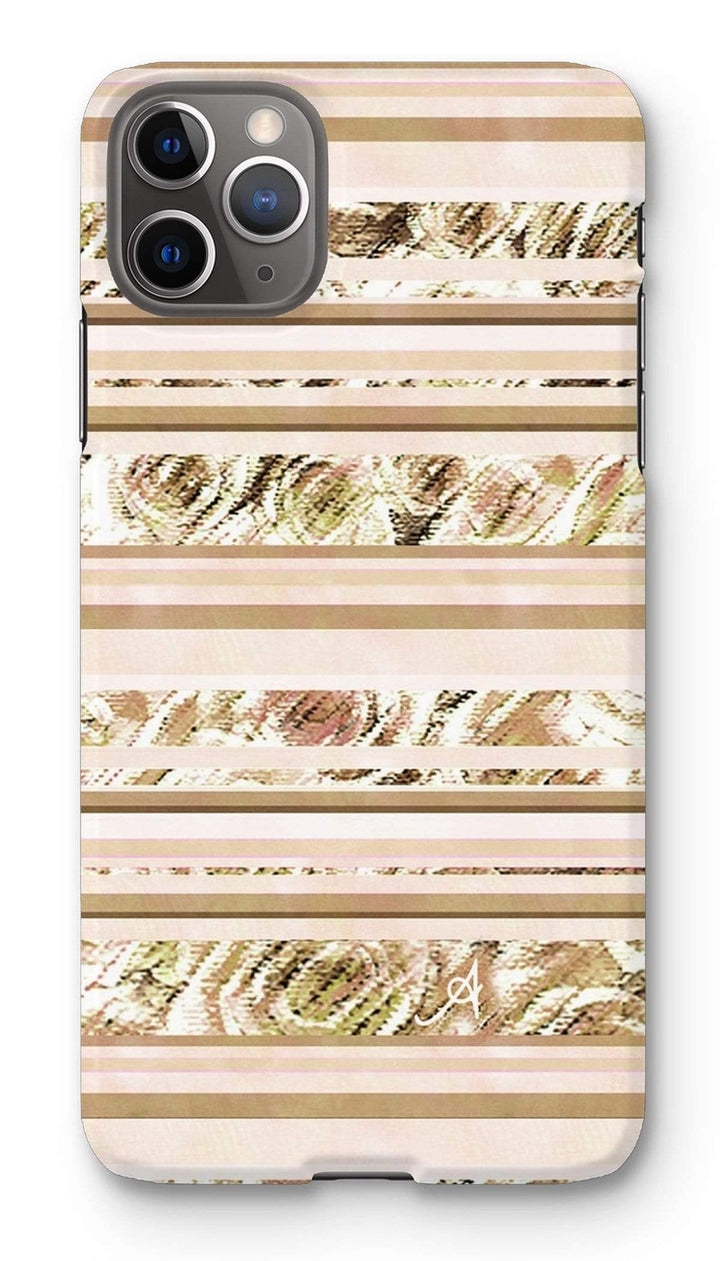 Phone & Tablet Cases iPhone 11 Pro Max / Snap / Gloss Textured Roses Stripe Mushroom Amanya Design Phone Case Prodigi