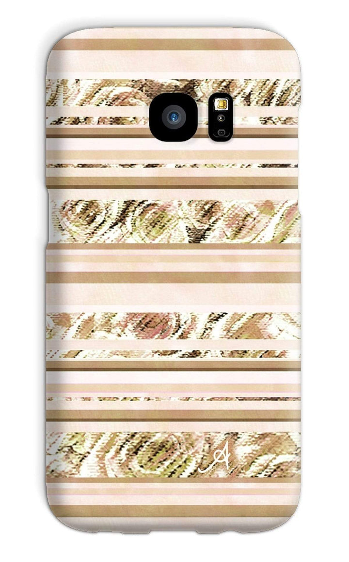 Phone & Tablet Cases Galaxy S7 / Snap / Gloss Textured Roses Stripe Mushroom Amanya Design Phone Case Prodigi