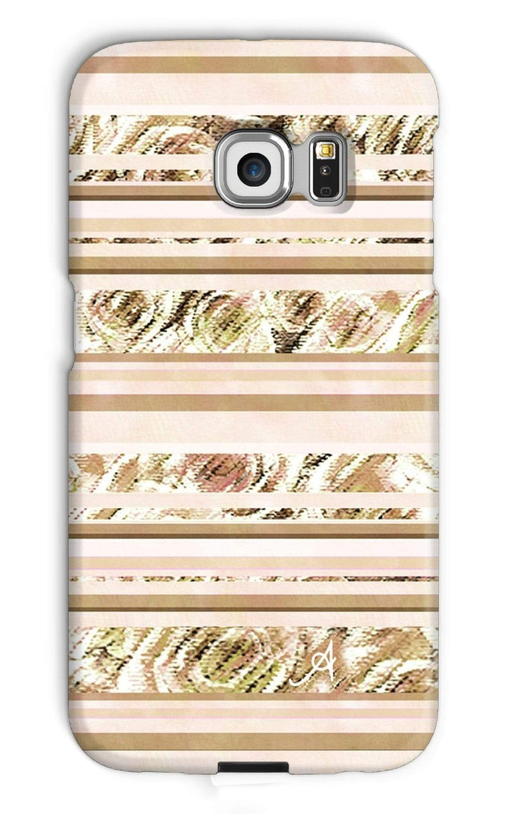 Phone & Tablet Cases Galaxy S6 Edge / Snap / Gloss Textured Roses Stripe Mushroom Amanya Design Phone Case Prodigi