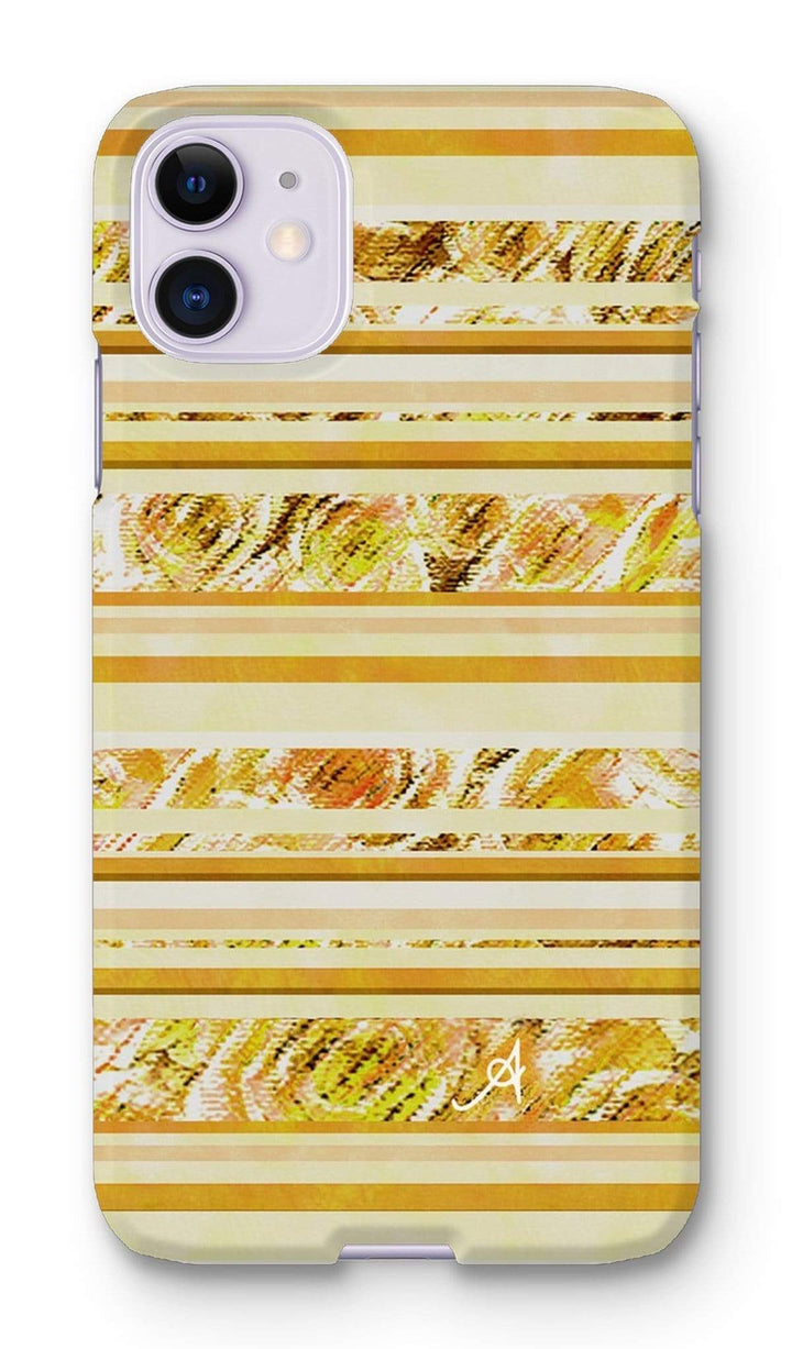 Phone & Tablet Cases iPhone 11 / Snap / Gloss Textured Roses Stripe Mustard Amanya Design Phone Case Prodigi