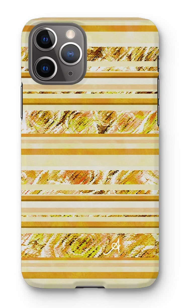 Phone & Tablet Cases iPhone 11 Pro / Snap / Gloss Textured Roses Stripe Mustard Amanya Design Phone Case Prodigi