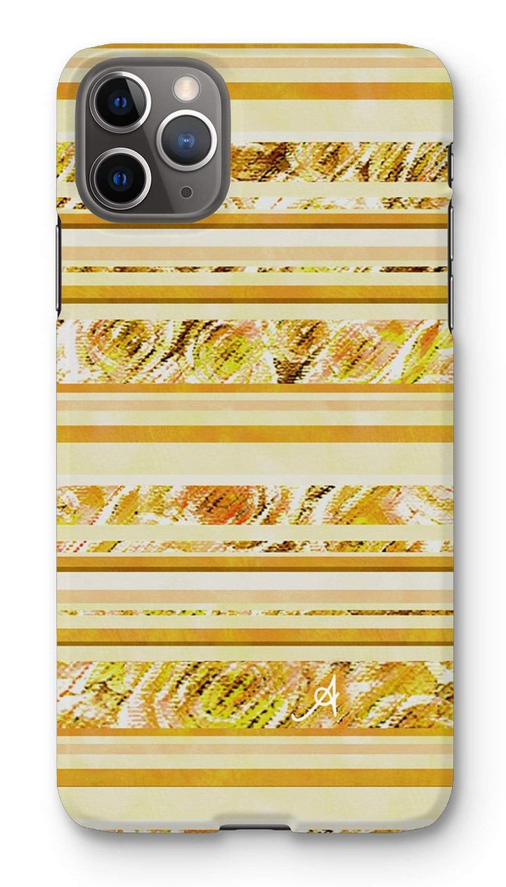 Phone & Tablet Cases iPhone 11 Pro Max / Snap / Gloss Textured Roses Stripe Mustard Amanya Design Phone Case Prodigi