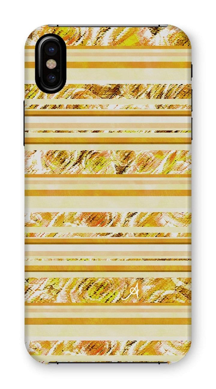 Phone & Tablet Cases iPhone XS / Snap / Gloss Textured Roses Stripe Mustard Amanya Design Phone Case Prodigi