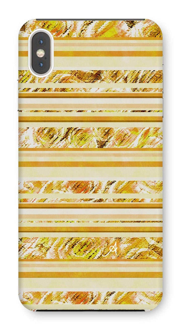 Phone & Tablet Cases iPhone XS Max / Snap / Gloss Textured Roses Stripe Mustard Amanya Design Phone Case Prodigi