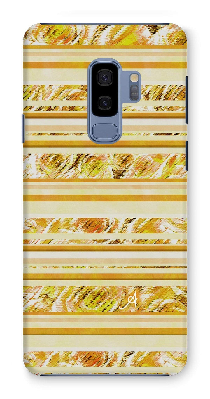 Phone & Tablet Cases Samsung Galaxy S9+ / Snap / Gloss Textured Roses Stripe Mustard Amanya Design Phone Case Prodigi