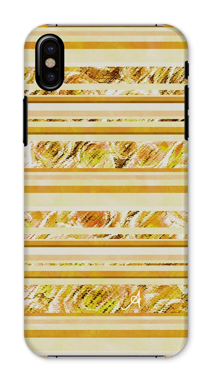 Phone & Tablet Cases iPhone X / Snap / Gloss Textured Roses Stripe Mustard Amanya Design Phone Case Prodigi