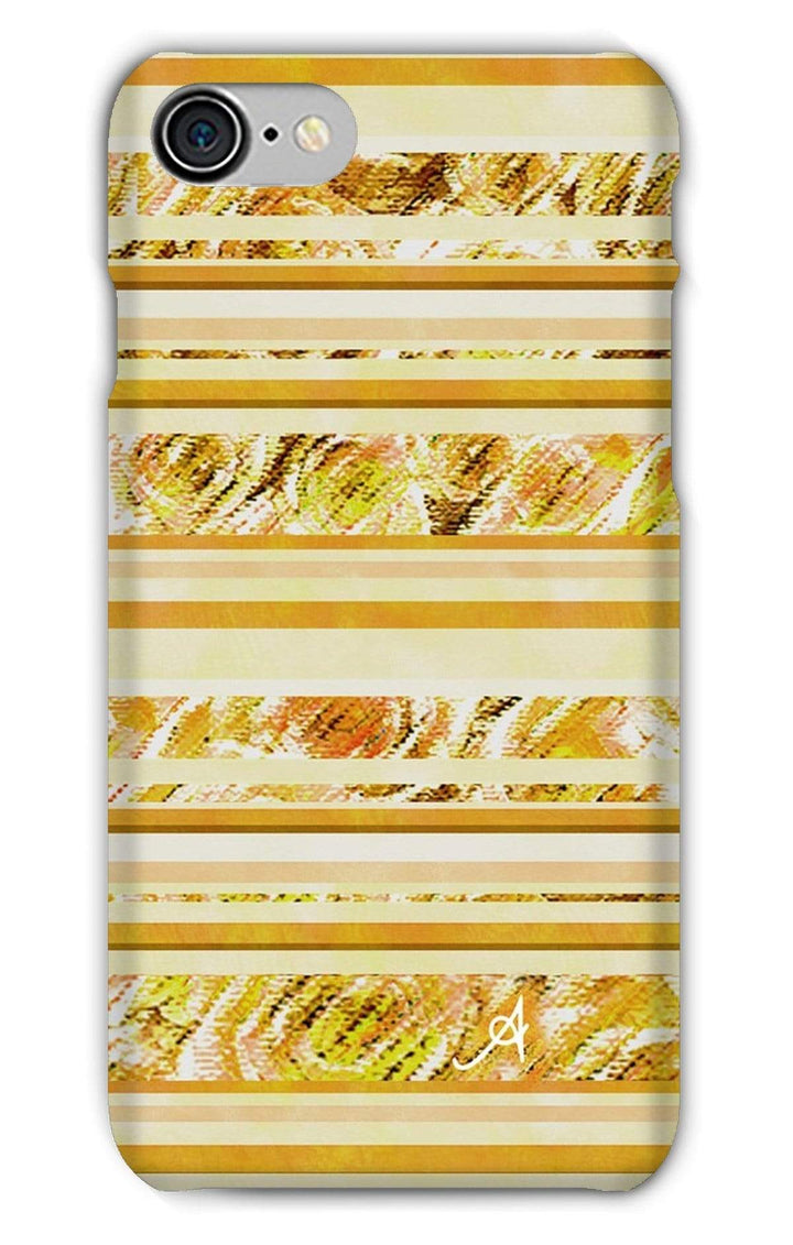 Phone & Tablet Cases iPhone 8 / Snap / Gloss Textured Roses Stripe Mustard Amanya Design Phone Case Prodigi