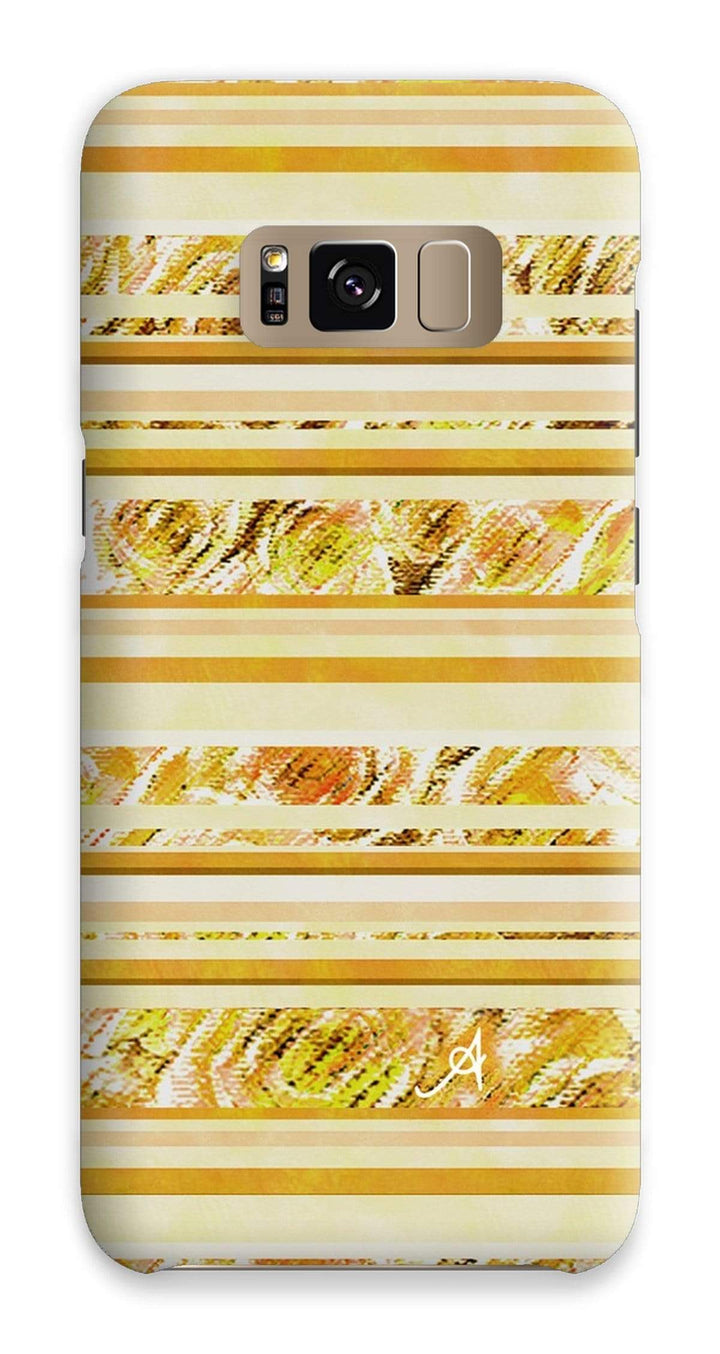 Phone & Tablet Cases Samsung S8 / Snap / Gloss Textured Roses Stripe Mustard Amanya Design Phone Case Prodigi