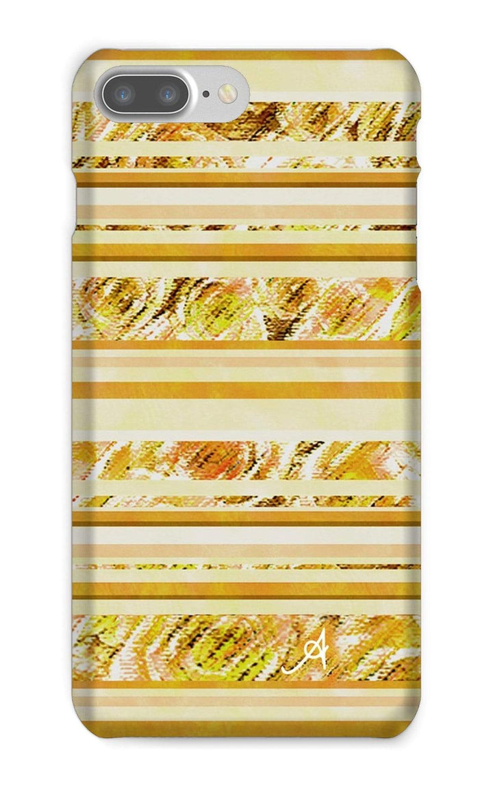 Phone & Tablet Cases iPhone 7 Plus / Snap / Gloss Textured Roses Stripe Mustard Amanya Design Phone Case Prodigi